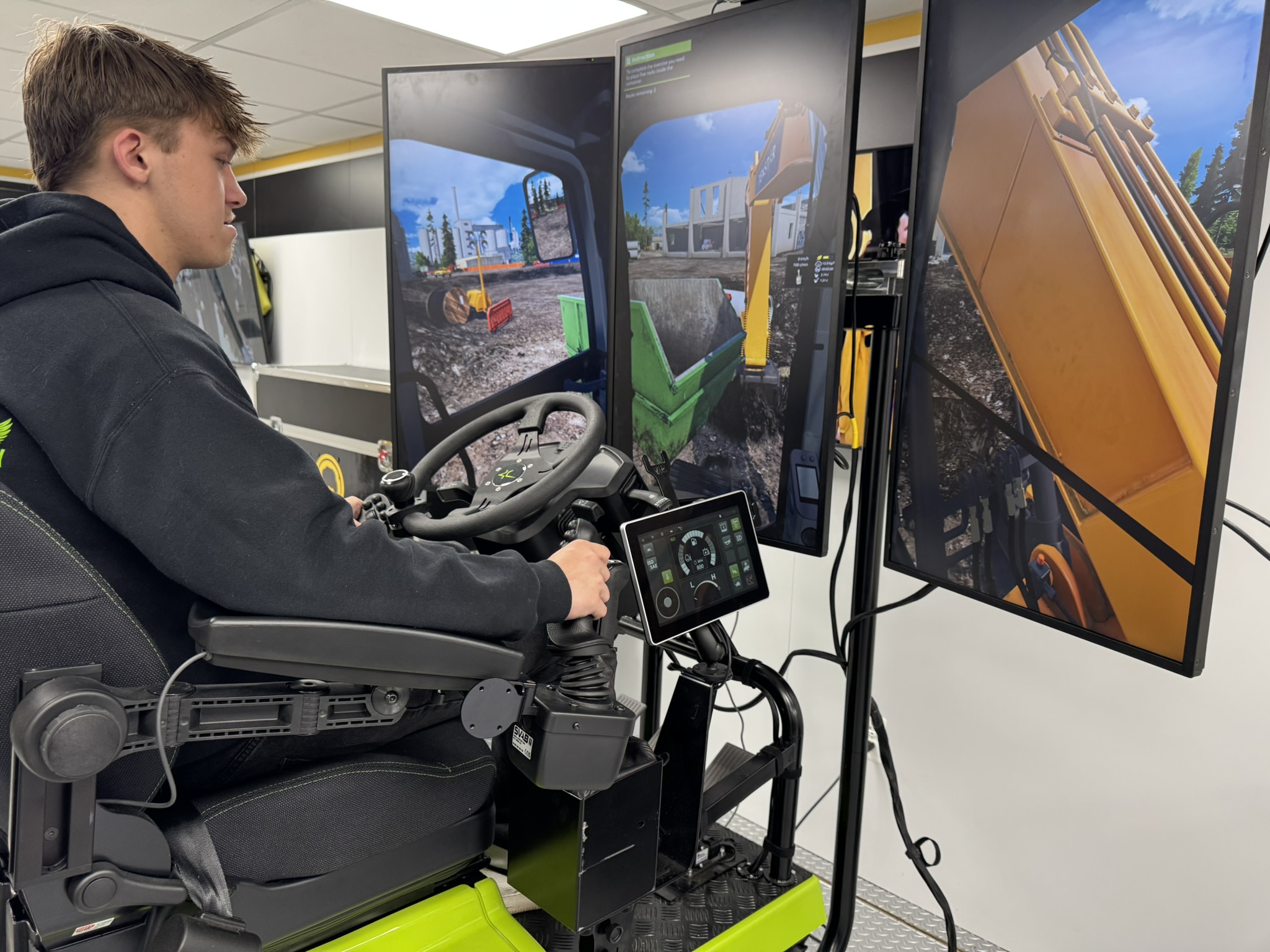 Student using a simulation system