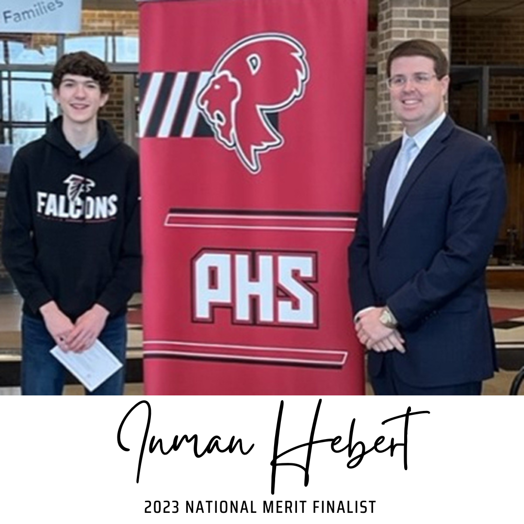 PHS Student Inman Hebert Recognized as National Merit Finalist