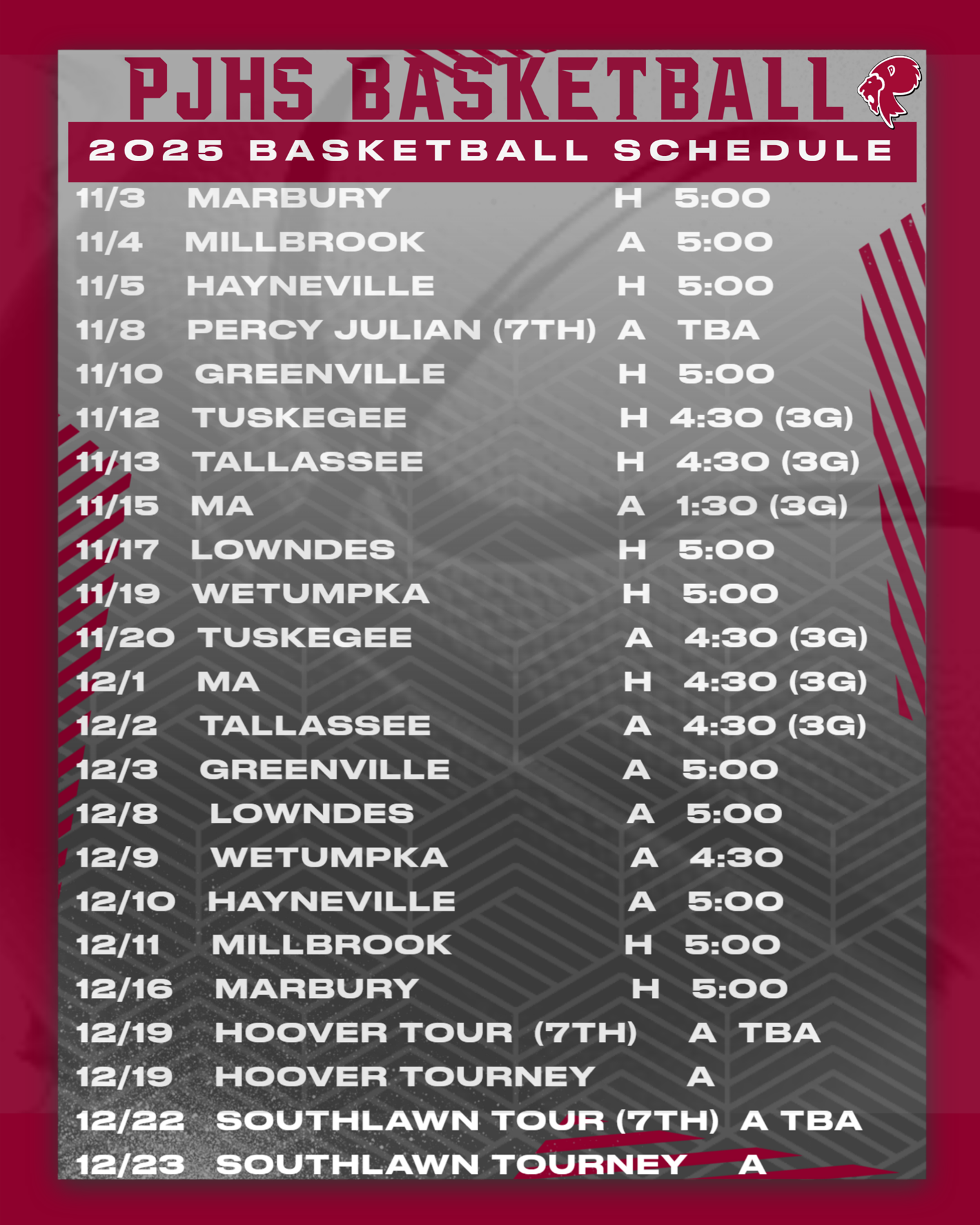 basketball schedule