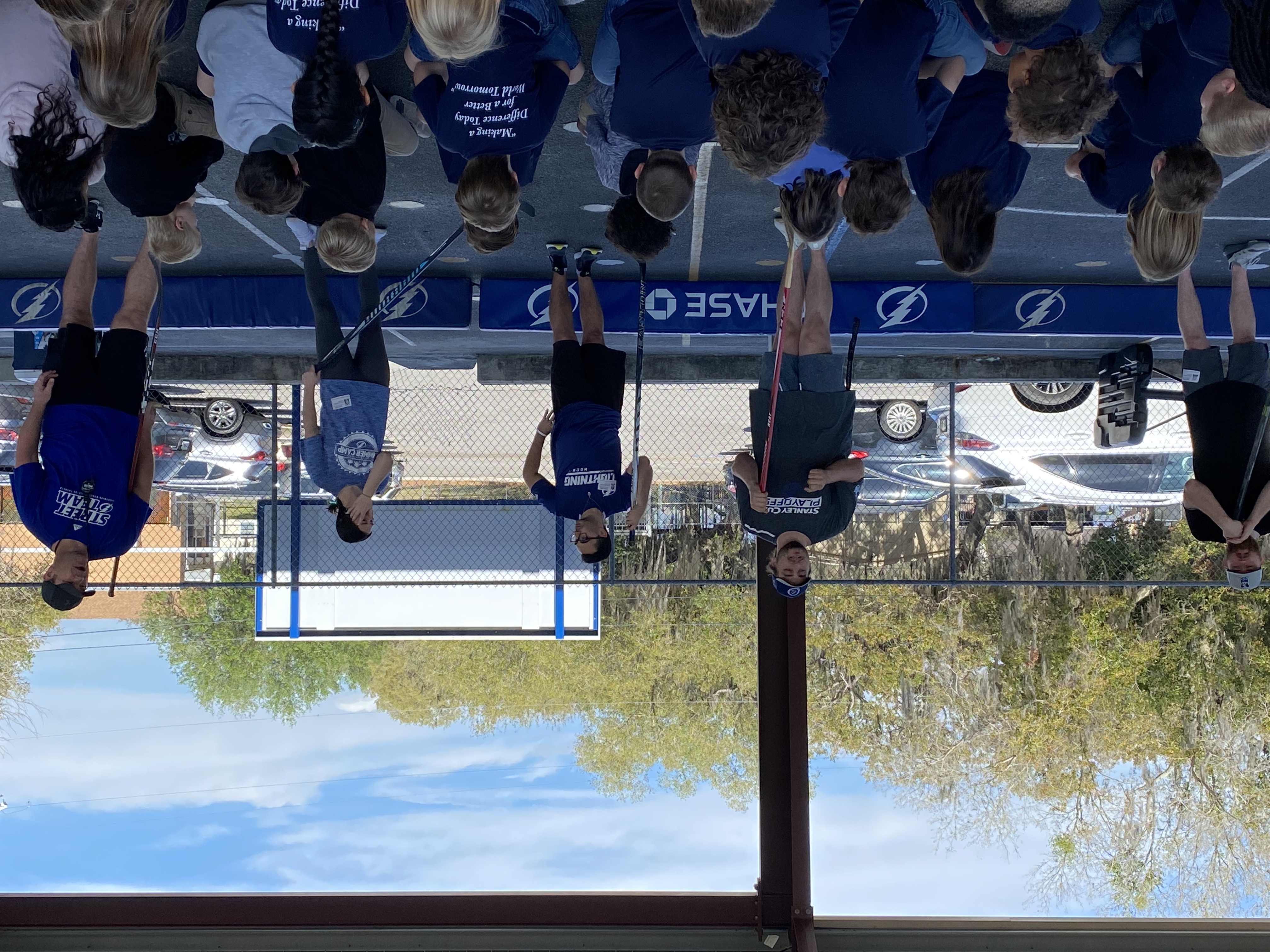 3rd grade students learning about street hockey