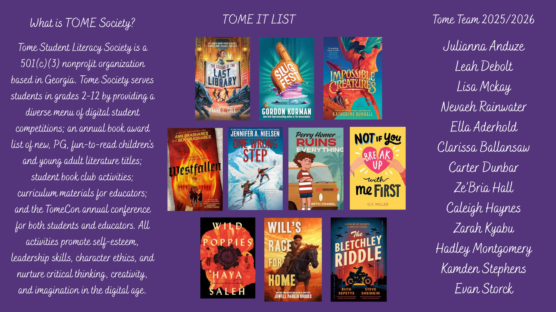 Tome Society Information