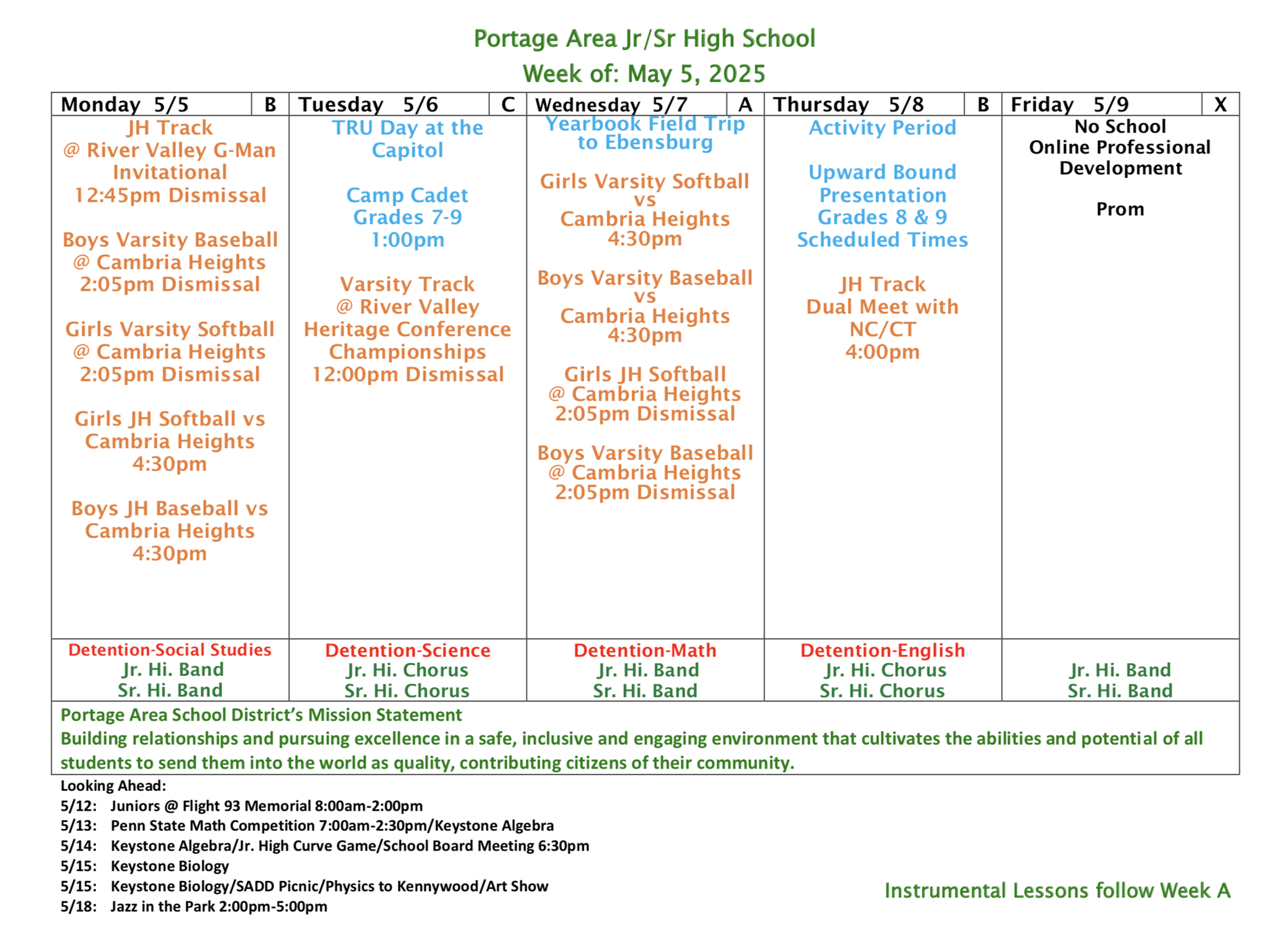 Weekly Calendar