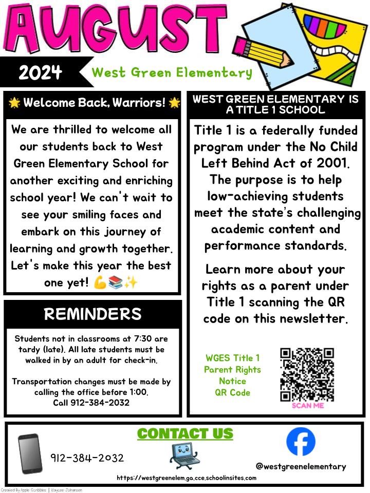 AUGUST 2024 SCHOOL NEWSLETTER (ENGLISH)