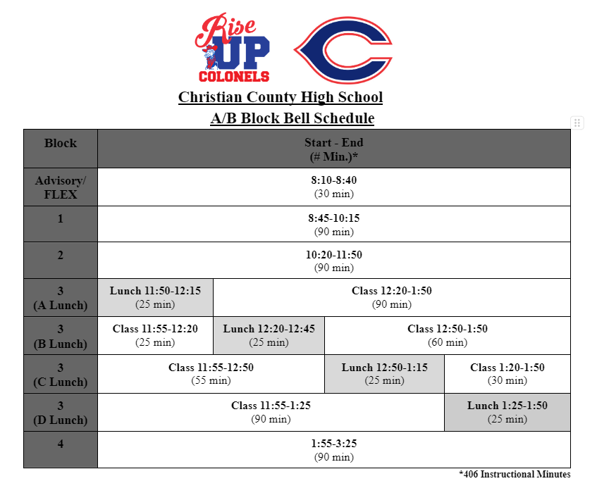 2024-25 Bell Schedule