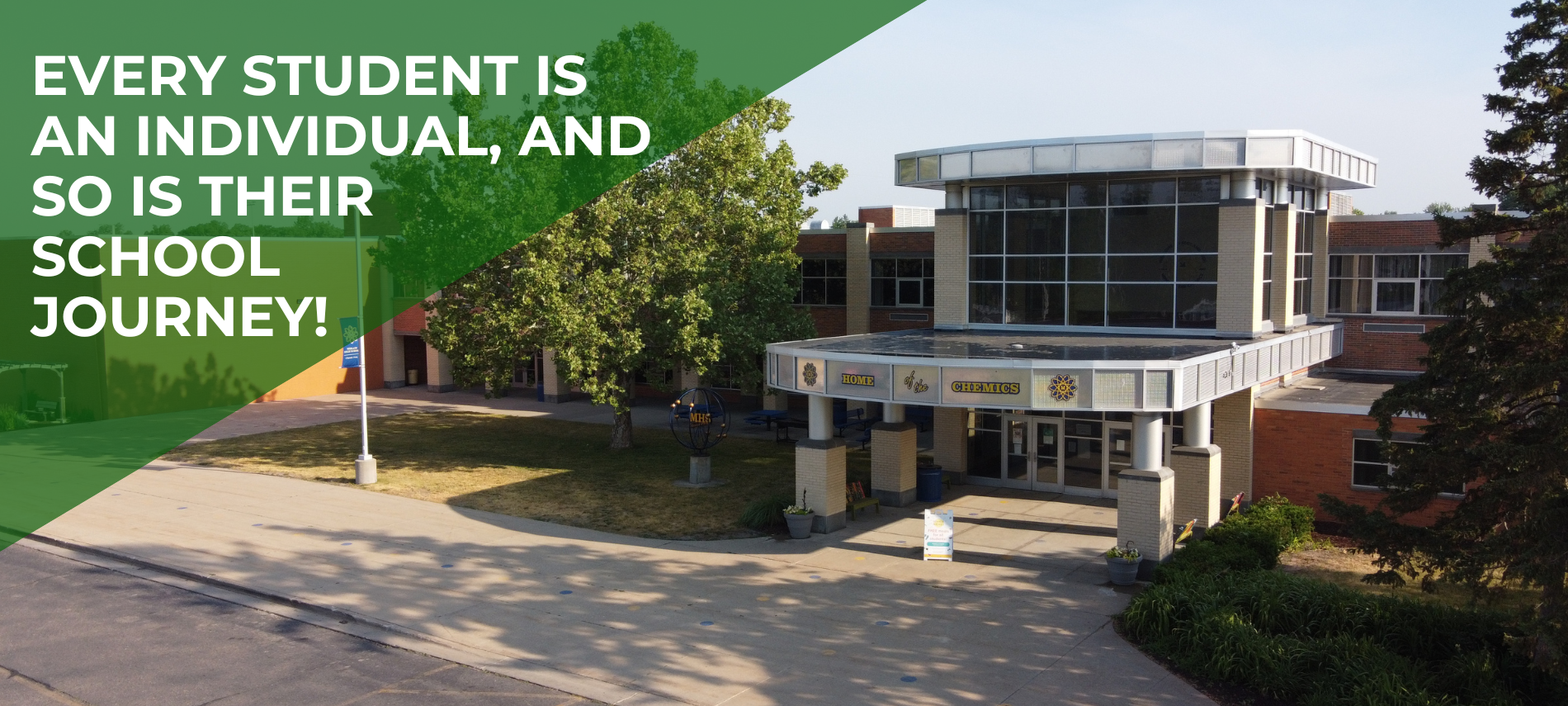 Every student is an individual, and so is their school journey over front of midland high school