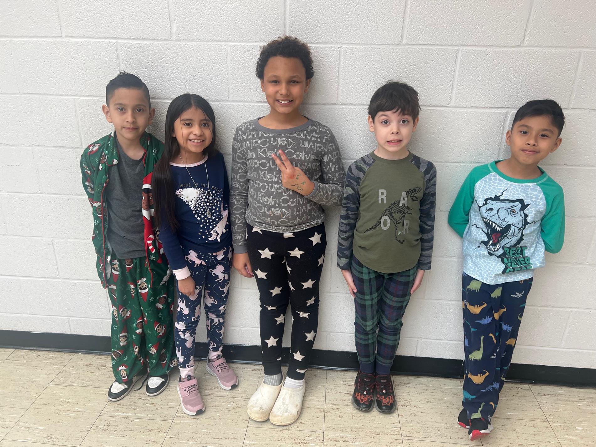 Students wore pajamas for read across America week.