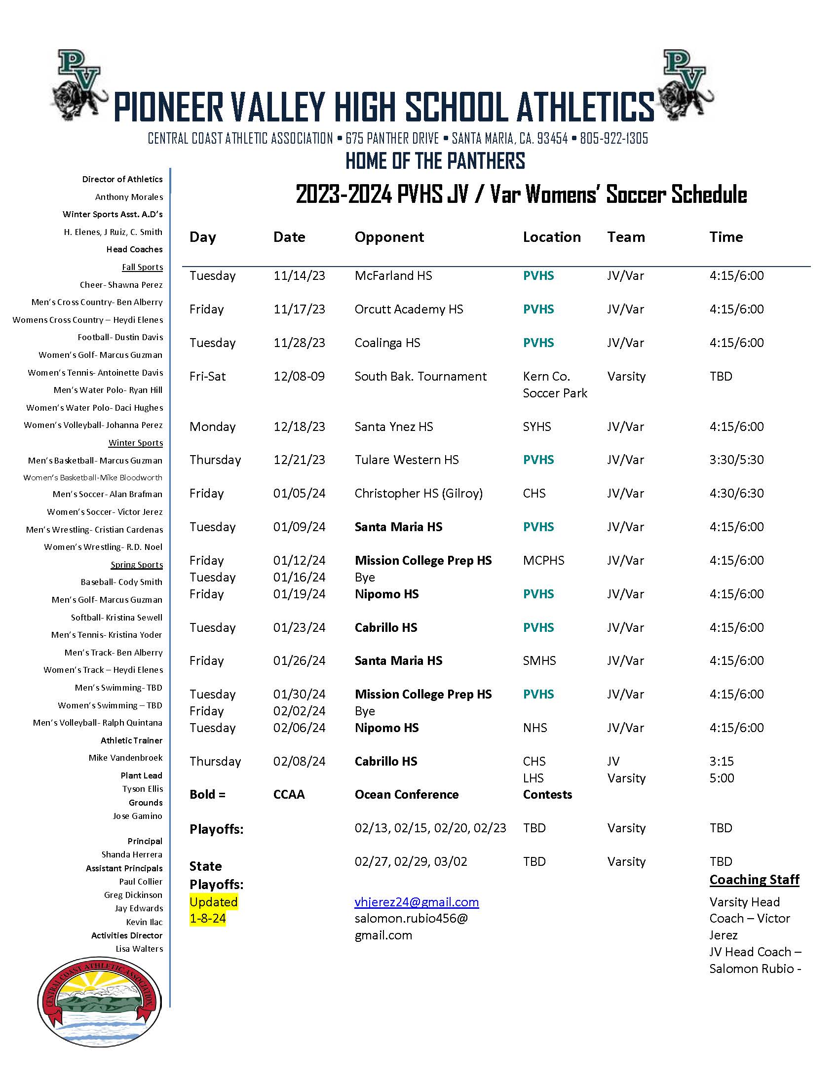Womens Soccer Sched ver 2