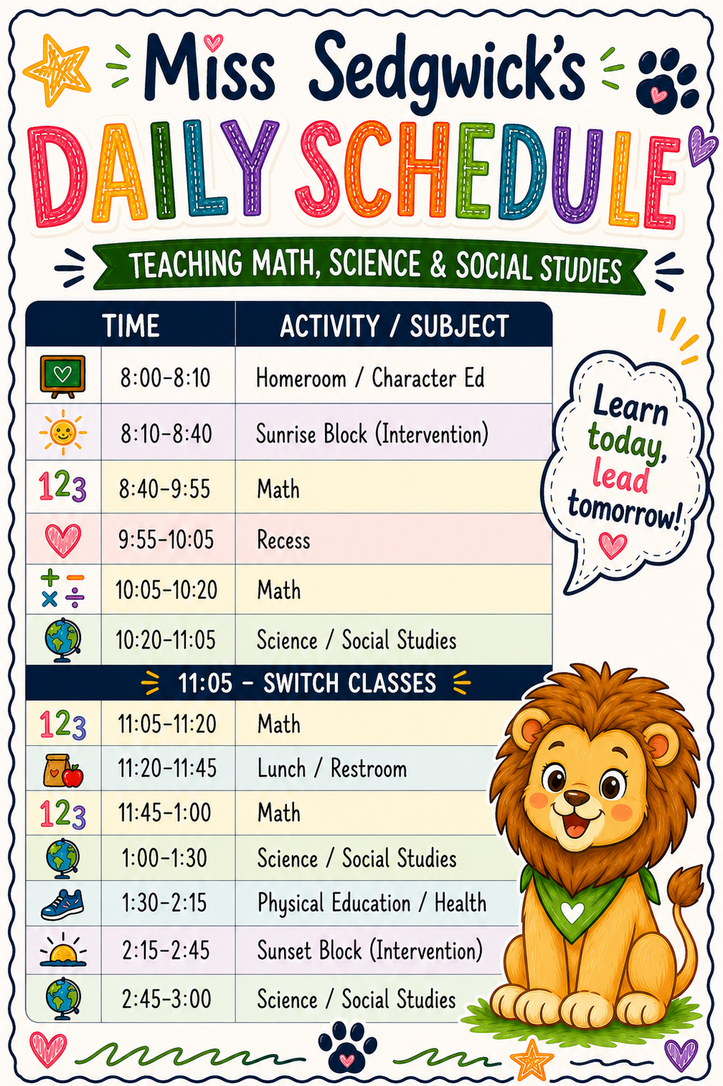 Schedule