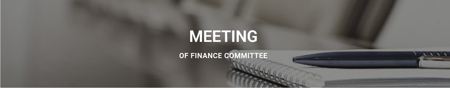 Meeting of finance committee banner Meeting of finance committee banner