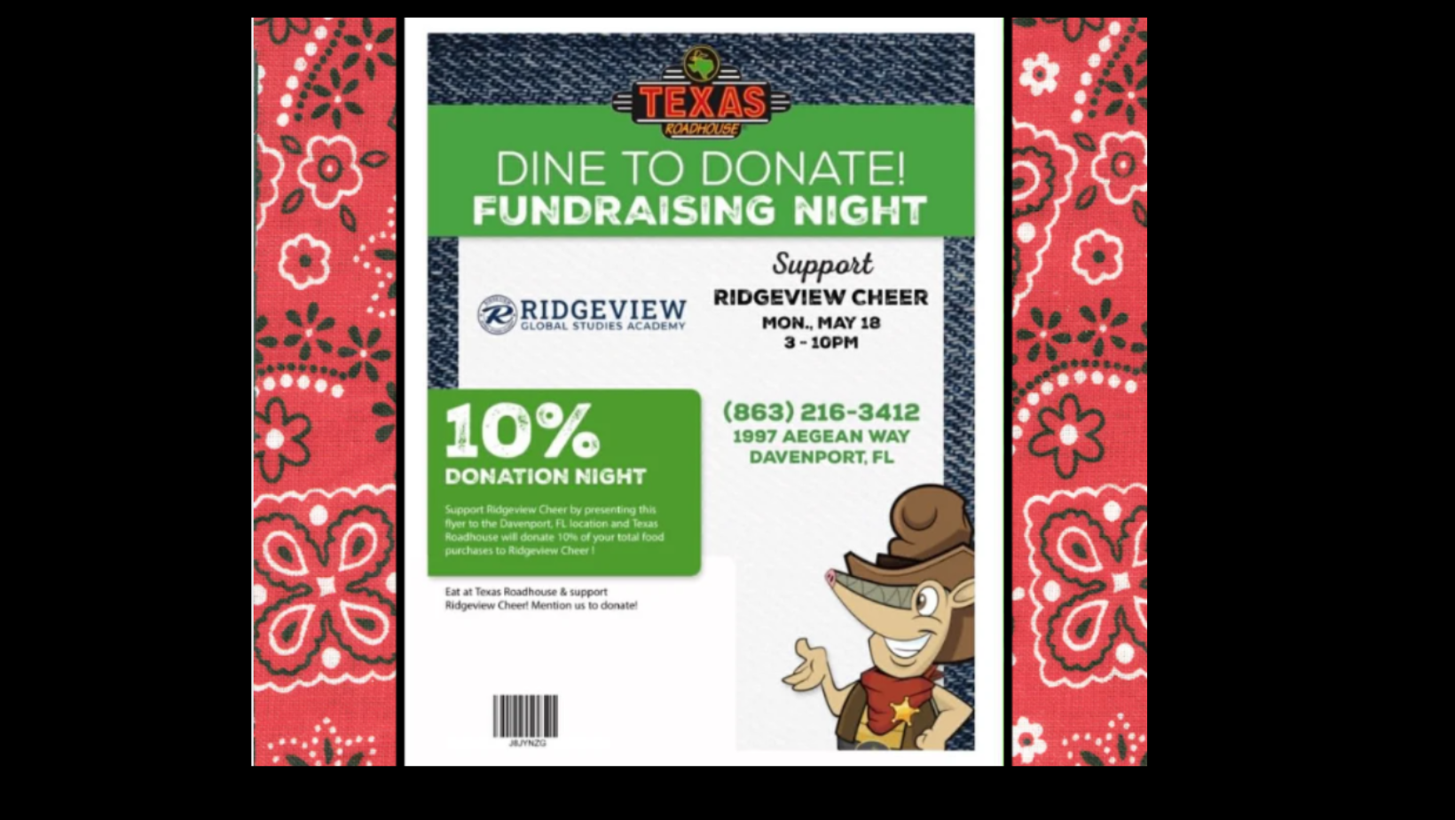 Texas Roadhouse Spirit Night