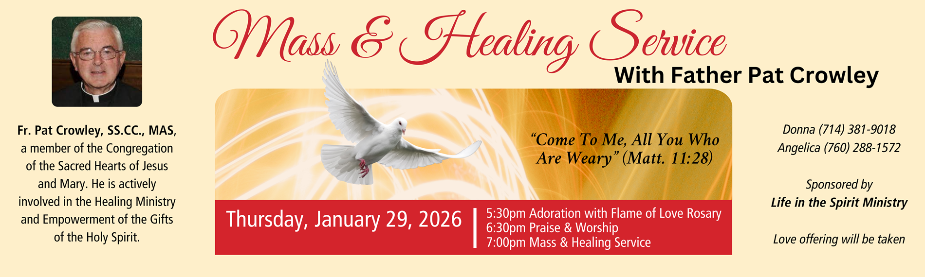 Teaching & Healing Service Th 01.29.26 7pm