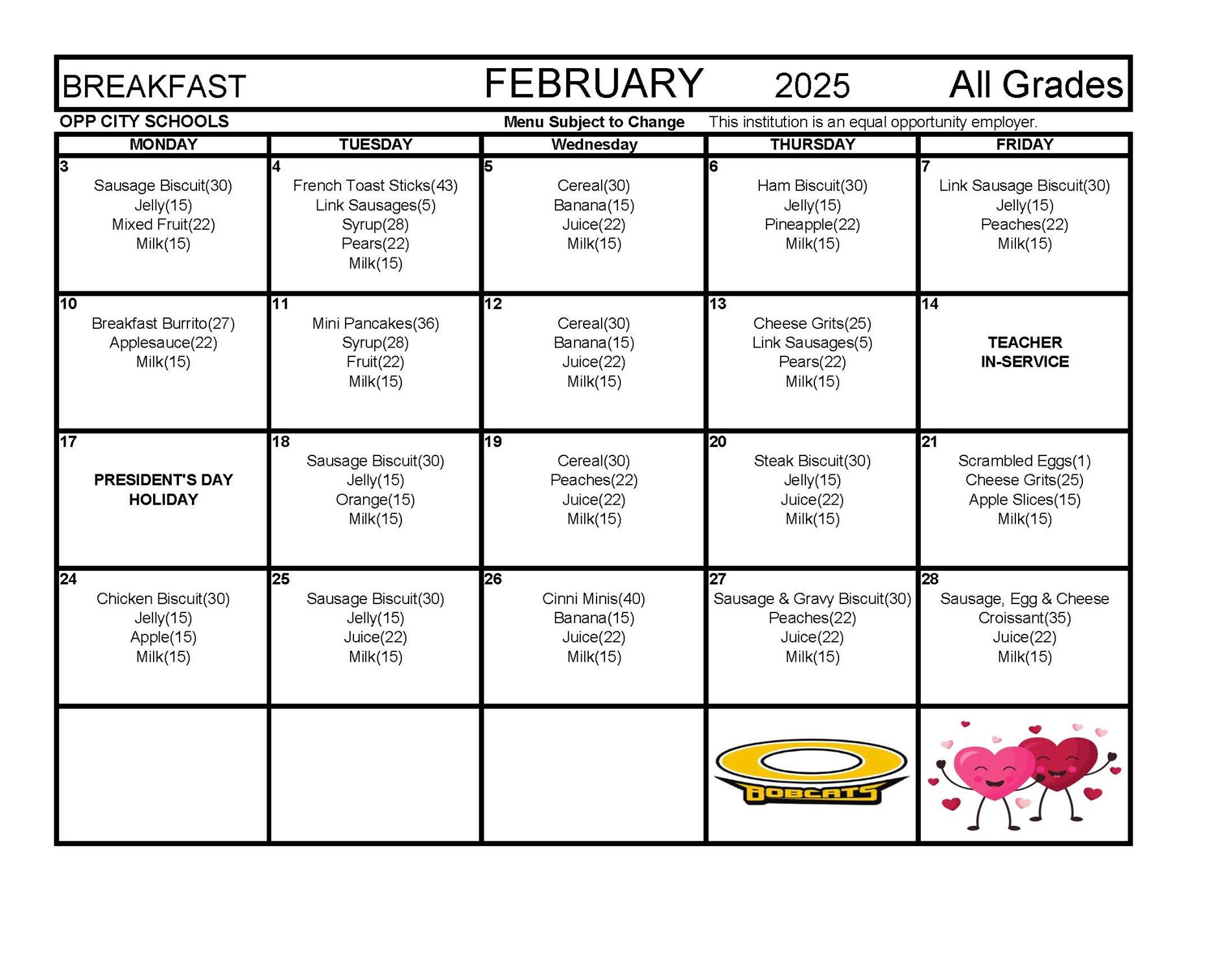 Breakfast - Feb. 2025