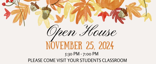 Open House Hooker Elementary Nov 25th 