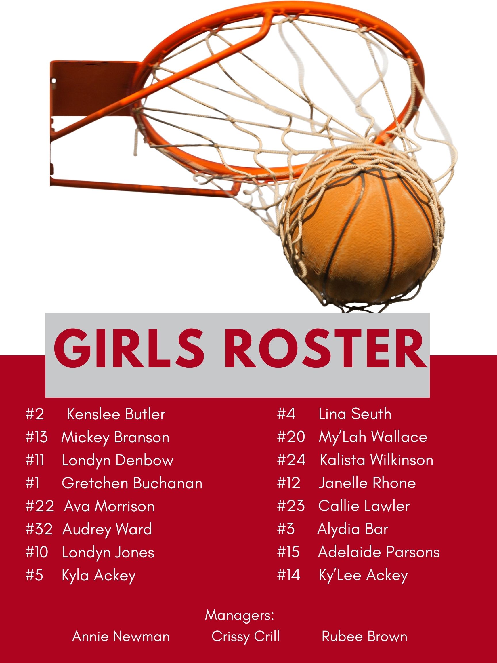 girls basketball roster