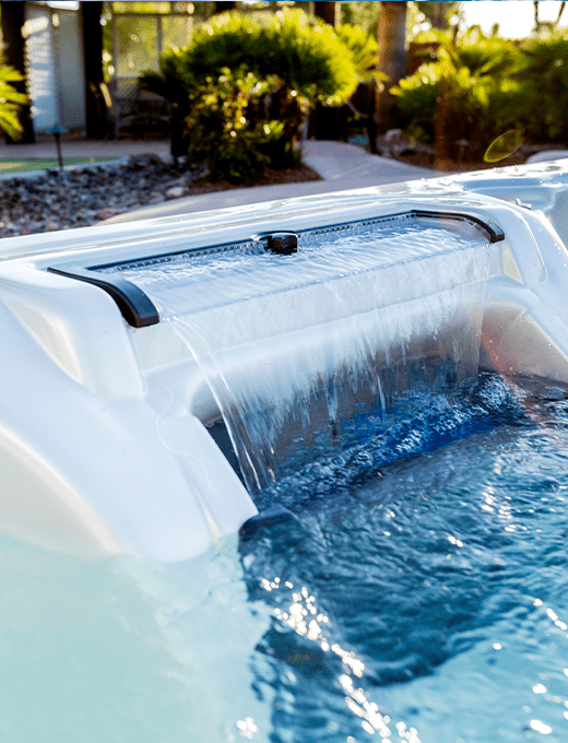 waterfall on a hot tub