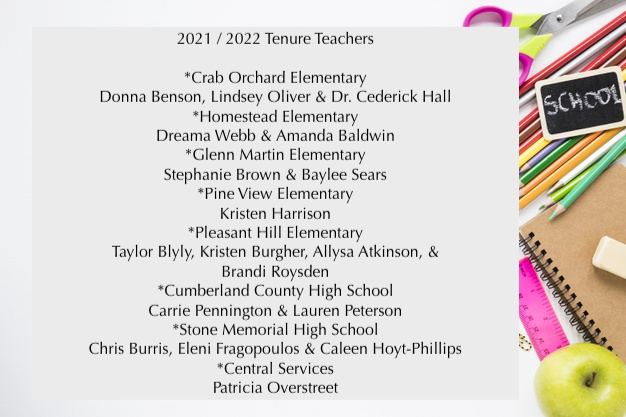 Tenured Teachers 2021-2022