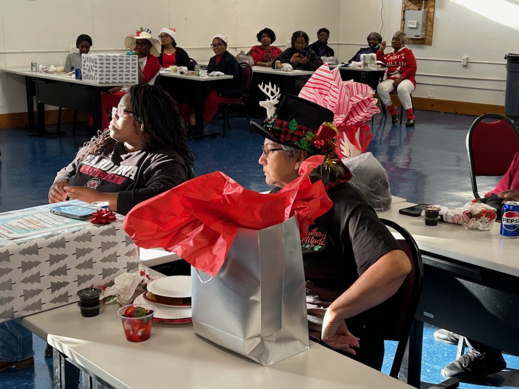 Christmas Hat Contest during Last Day of School Annual Meeting