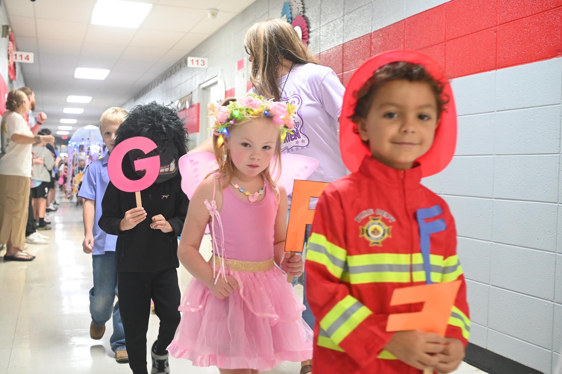Children Walking at Alphabet Parade
