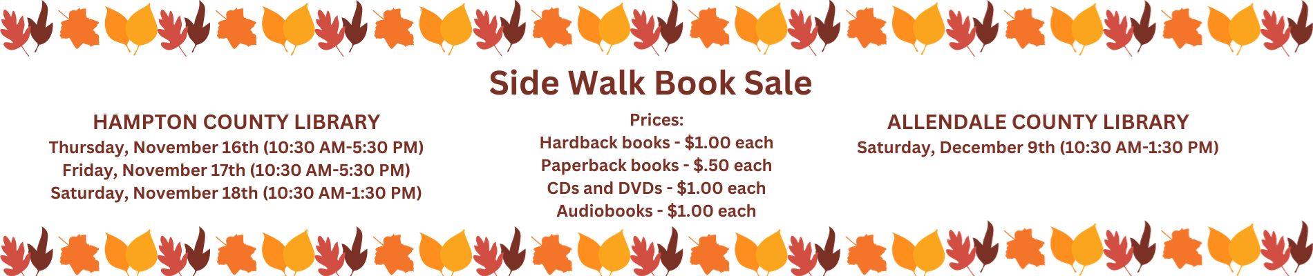 Hampton County Library Side Walk Book Sale