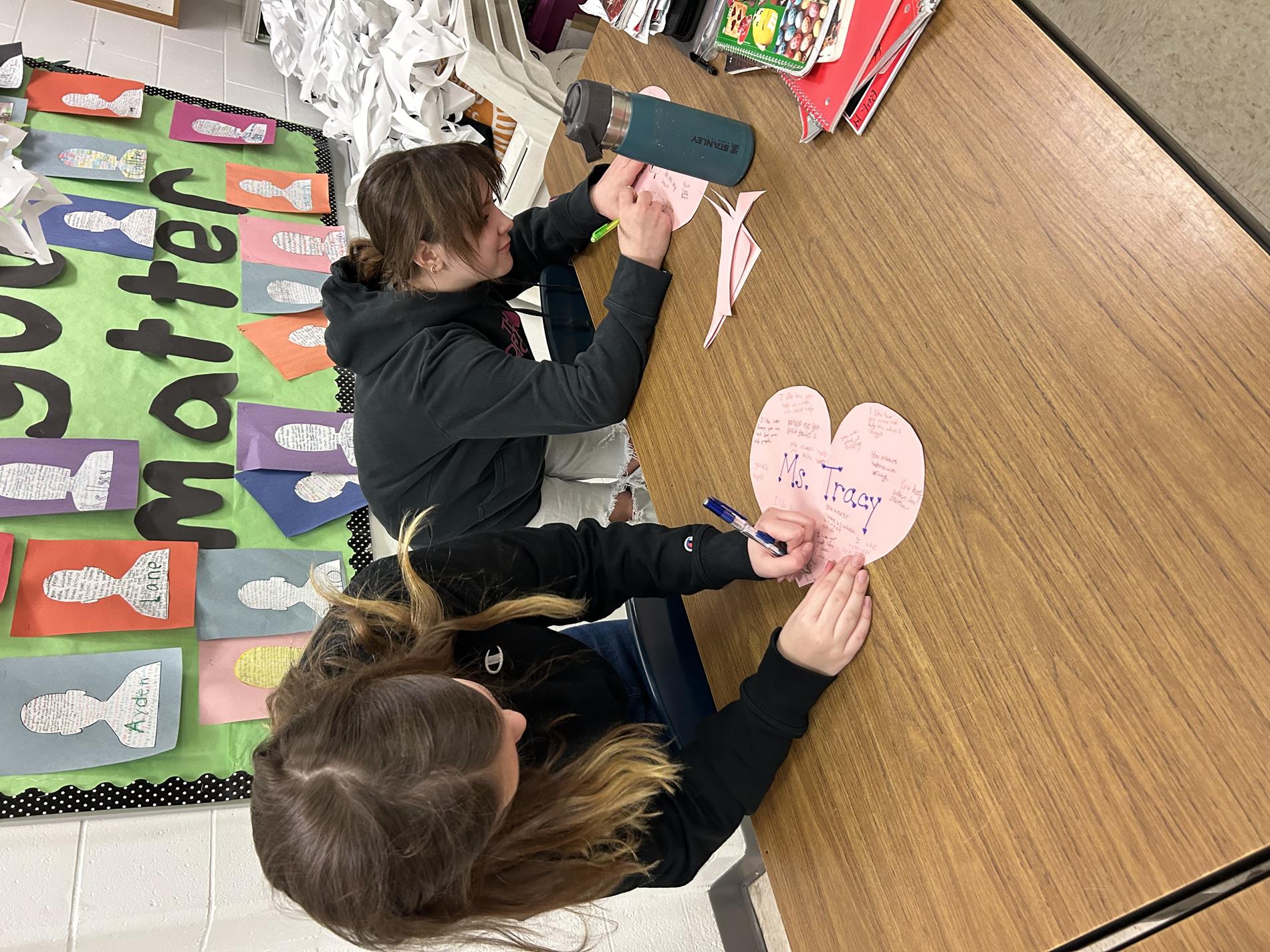 students making valentines photo