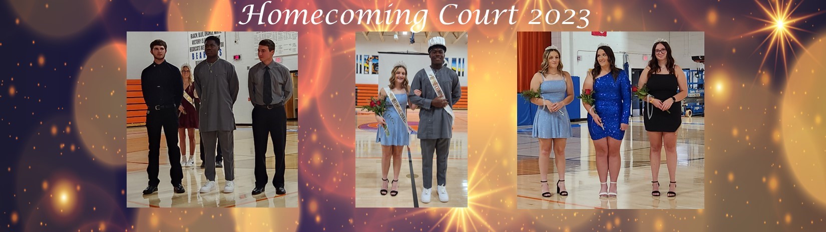Images of homecoming court and homecoming king and queen