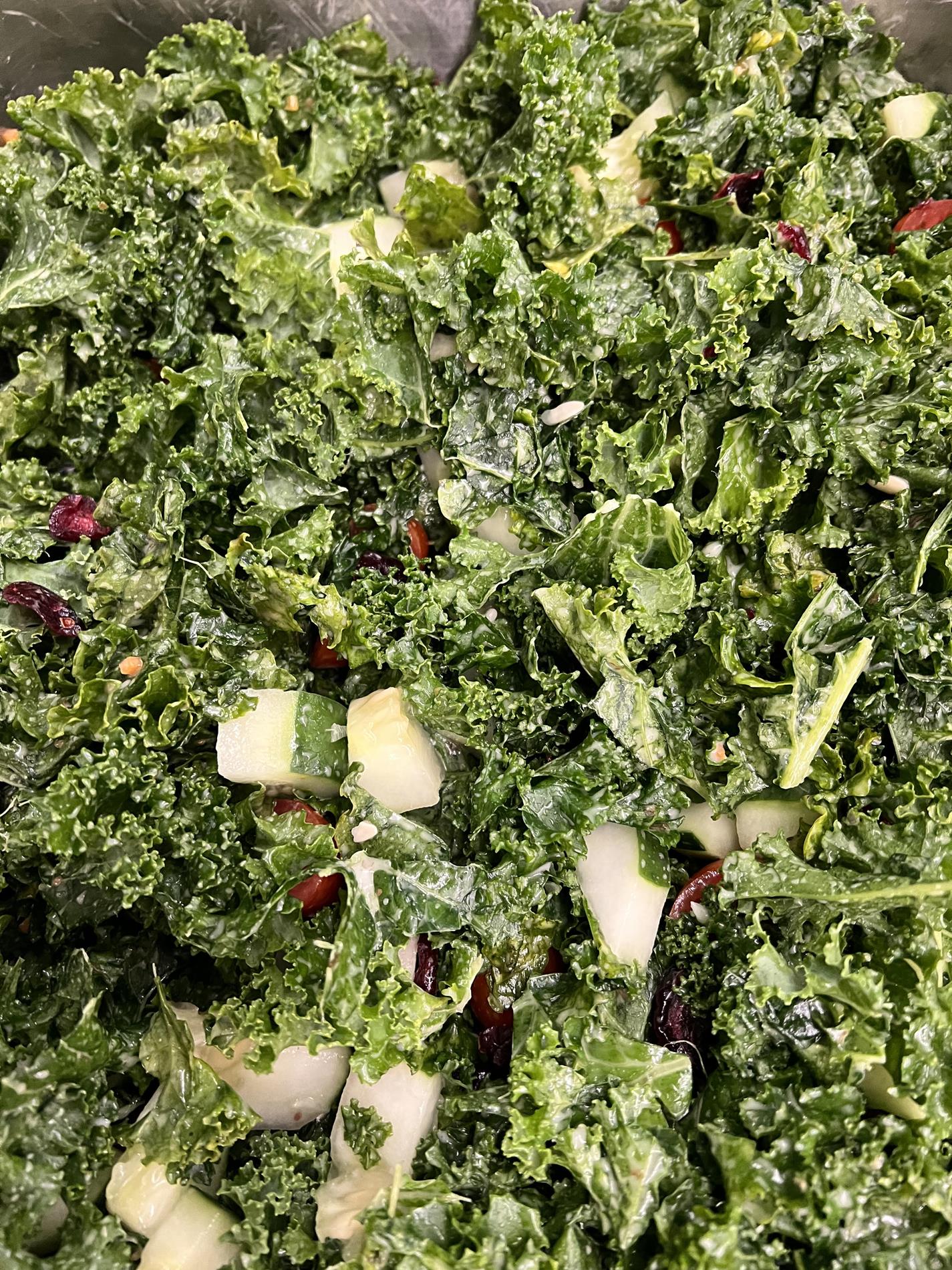 Kale salad with local kale 