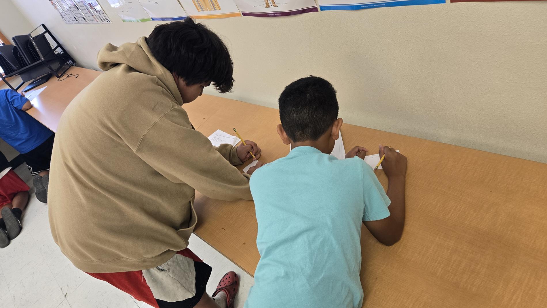 Creating a story based on the proportional relationship table they made.