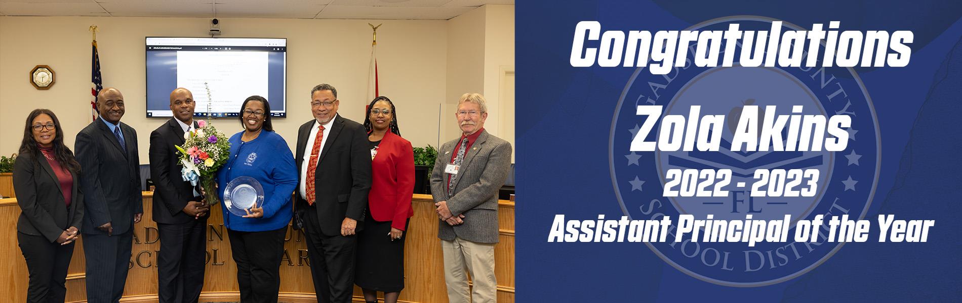 Congratulations Assistant Principal of the Year: Zola Akins