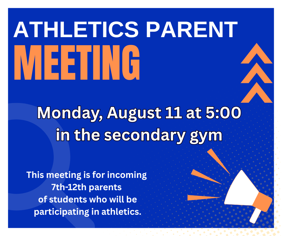 📢 SAVE THE DATE! 📢 𝐁𝐚𝐜𝐤 𝐭𝐨 𝐒𝐜𝐡𝐨𝐨𝐥 𝐁𝐚𝐬𝐡 𝟐𝟎𝟐𝟓🎉  📅 Monday, August 11 ⏰Athletics Parent Meeting 5:00 - 5:45 (This meeting is for incoming 7th-12th parents of students who will be participating in athletics) ⏰ Back to School Bash 6:00 - 7:30 ✅ Elementary Meet the Teacher (for students who have completed online registration) ✅ Secondary schedule pick up (for students who have completed online registration) ✅ More details coming soon… but mark your calendars NOW!