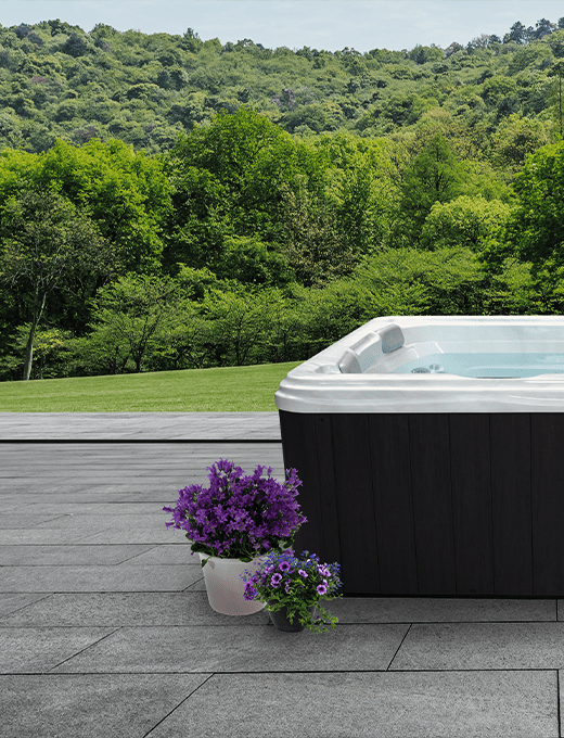 spa with flowers outside