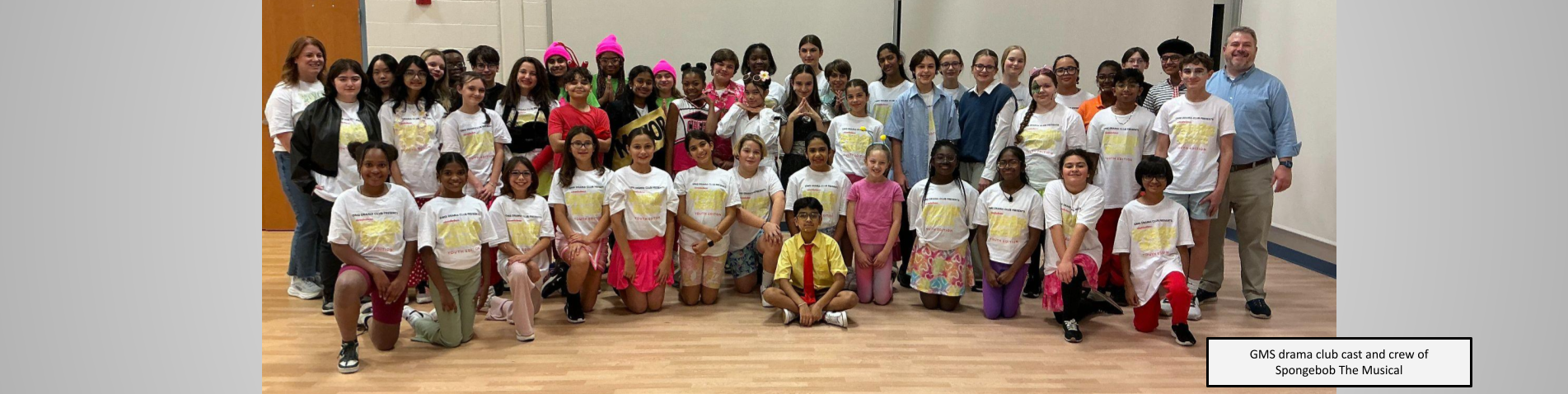 GMS drama club cast and crew of  Spongebob The Musical