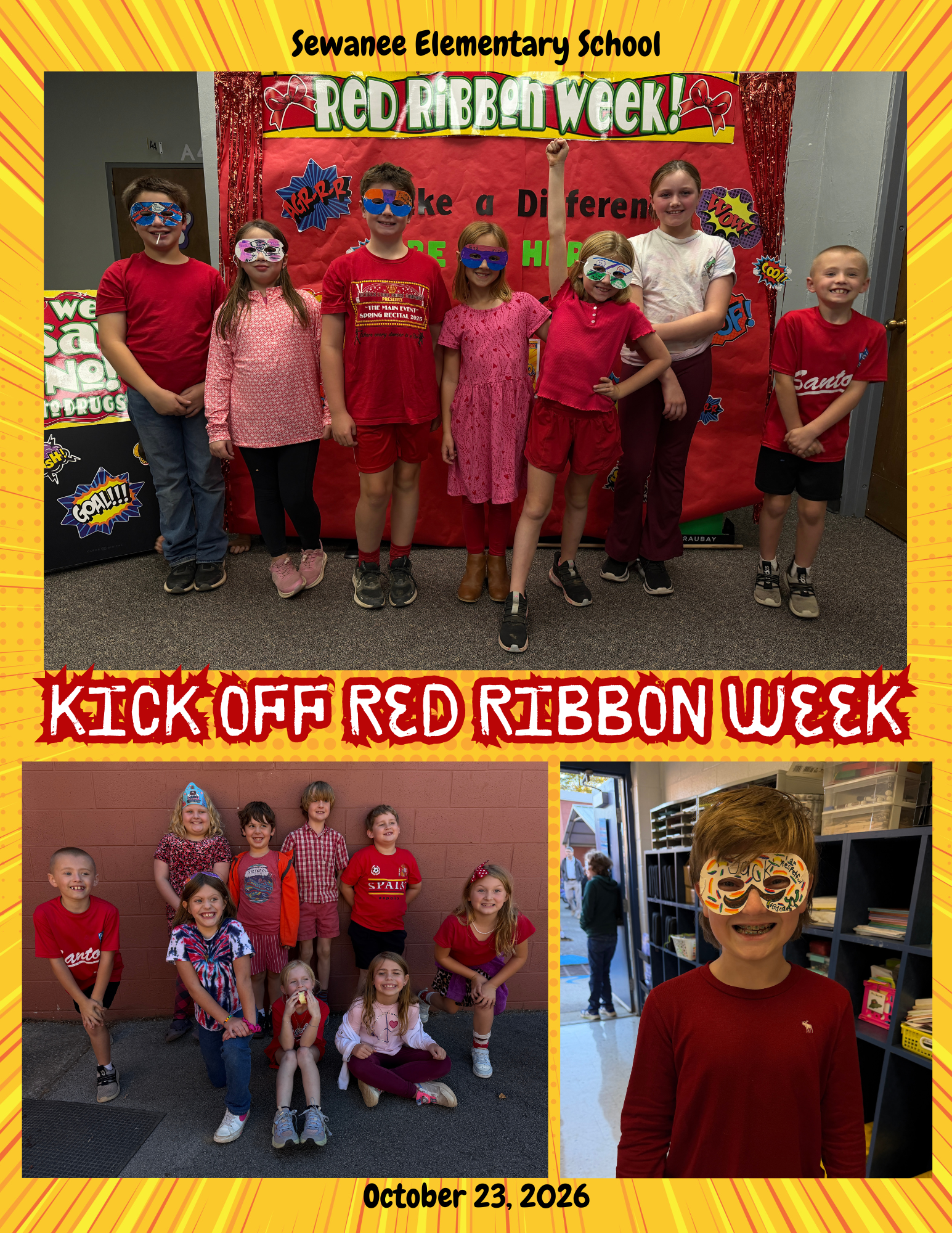 Sewanee Elementary School Kick Off Red Ribbon Week October 23, 2026