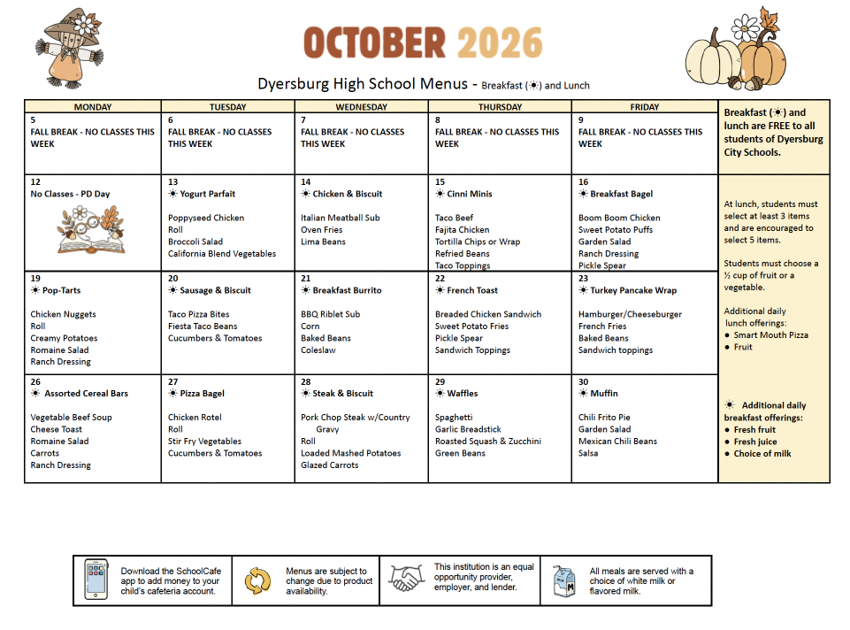 DHS Menu