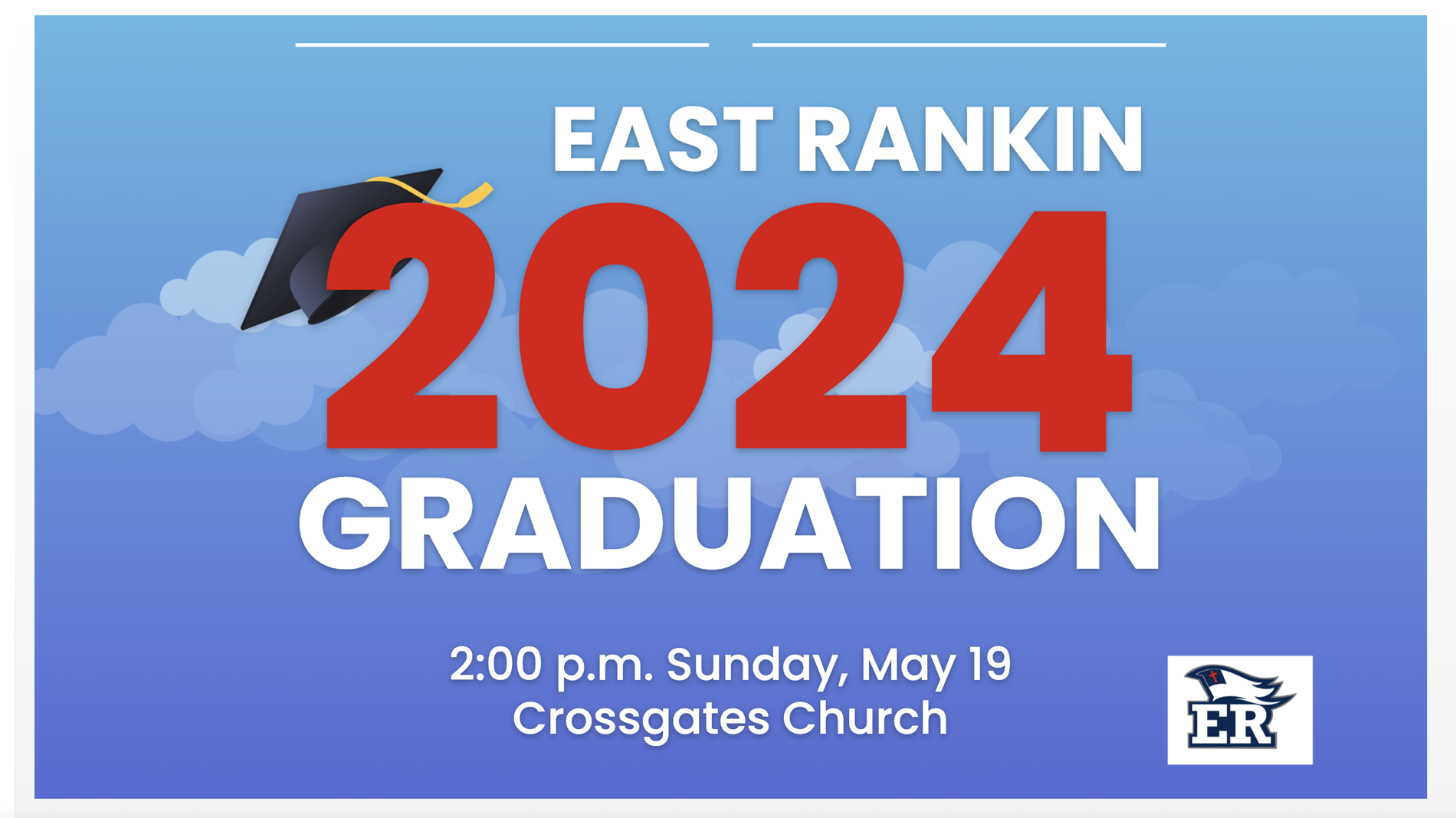 Graphic of East Rankin Graduation Link for livestreaming