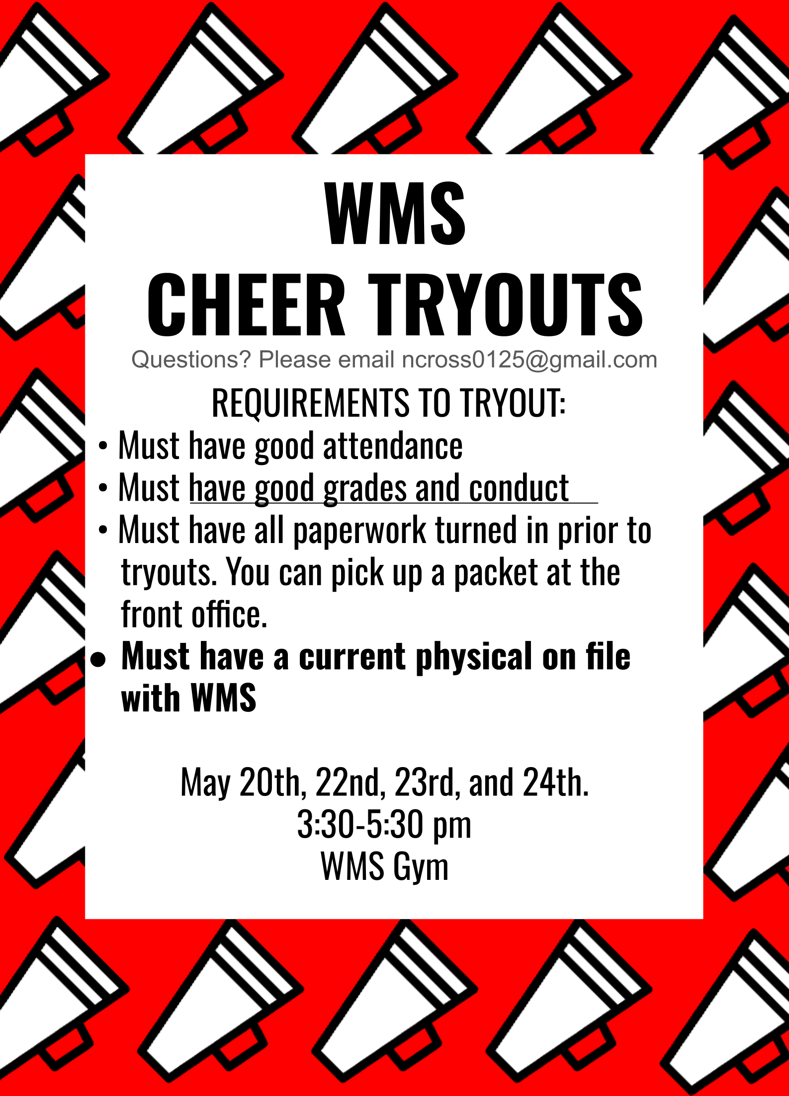 WMS Cheer Tryouts