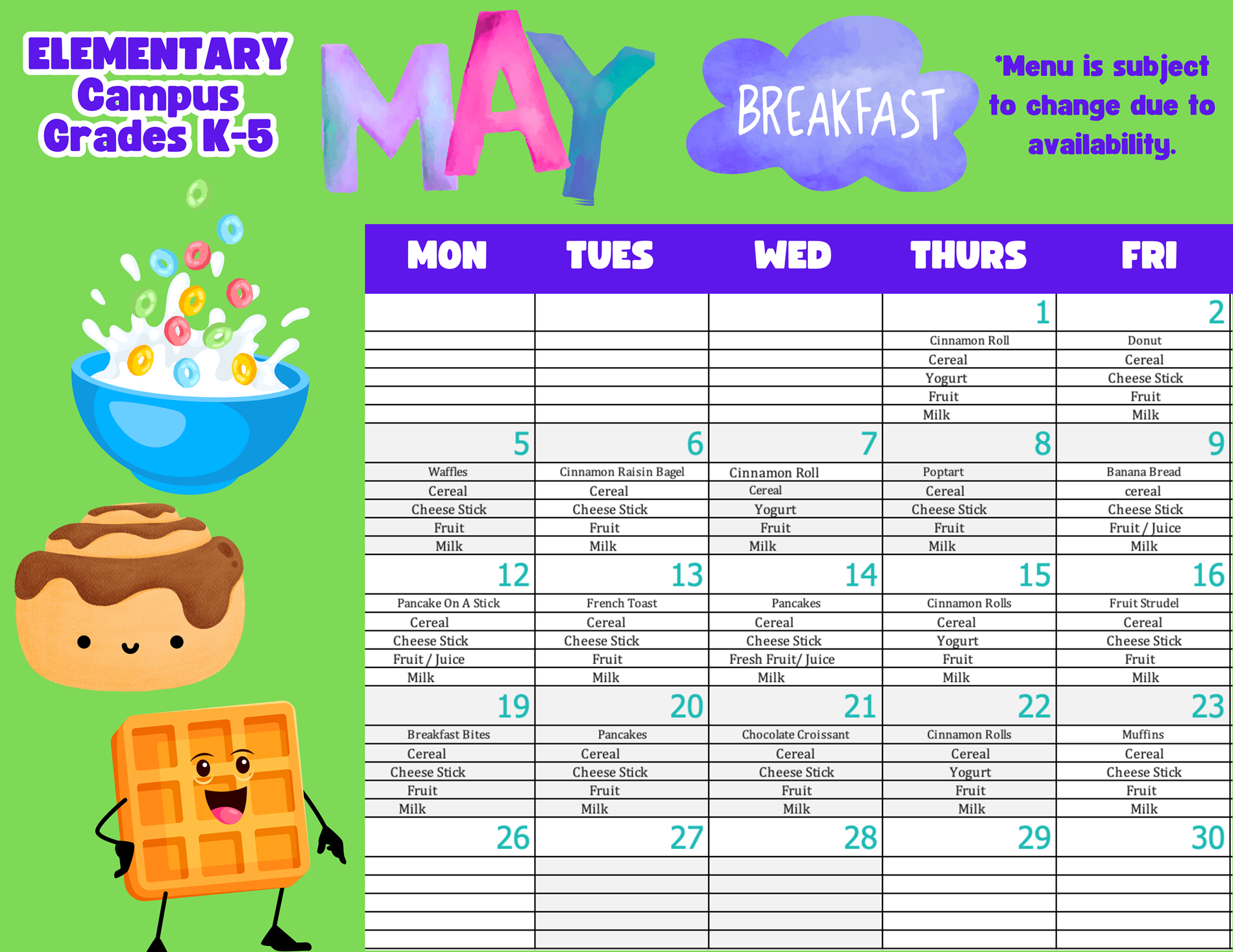 Elementary May Breakfast