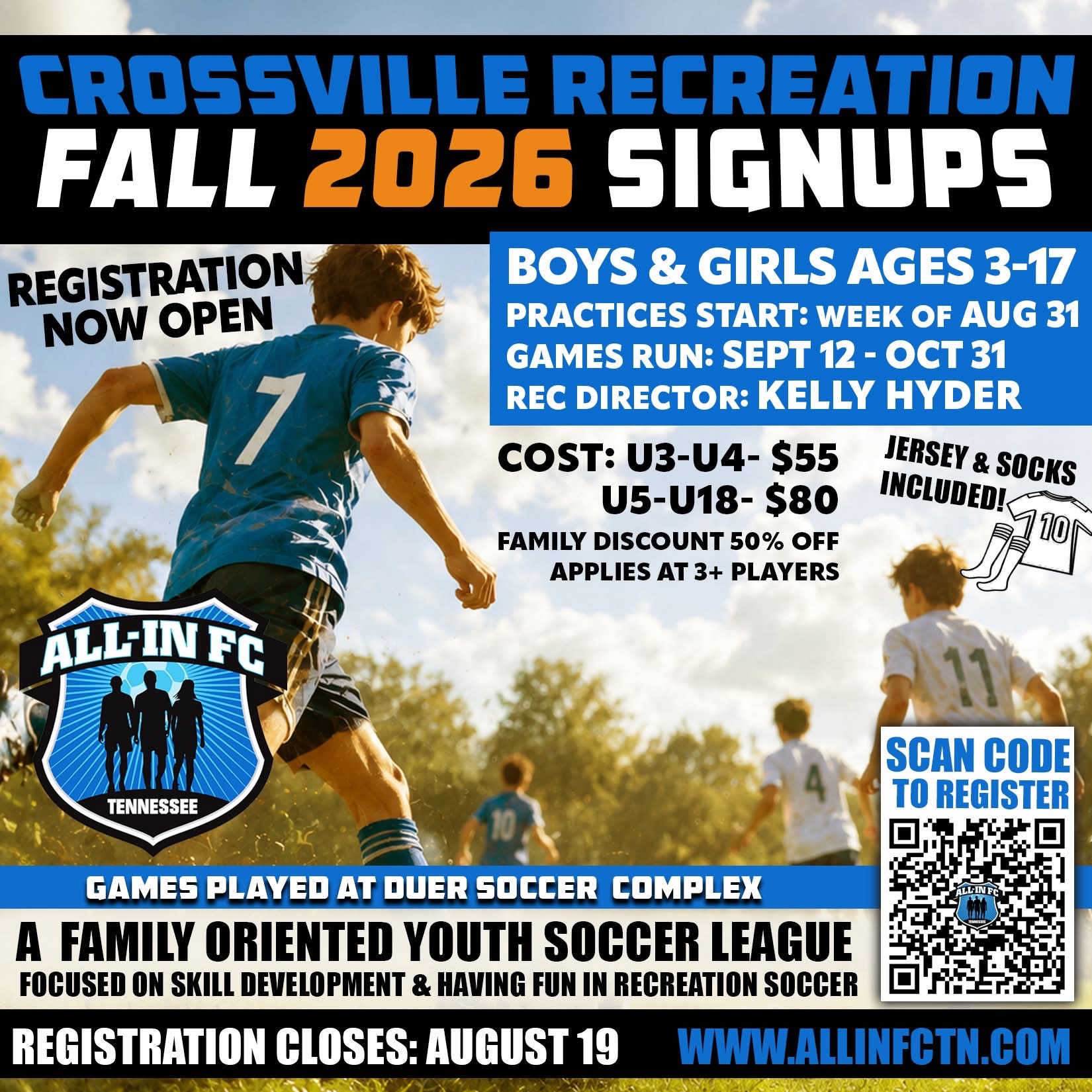 Crossville Recreation Fall 2026 Signups