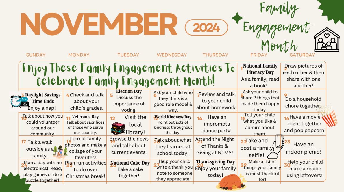 Family Engagement Month Calendar! 