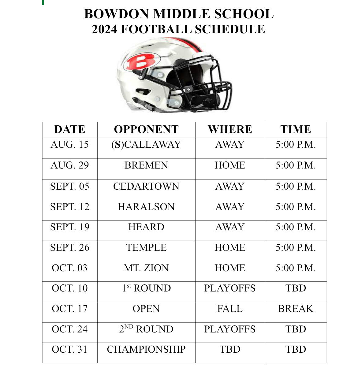 2024 Football Schedule 