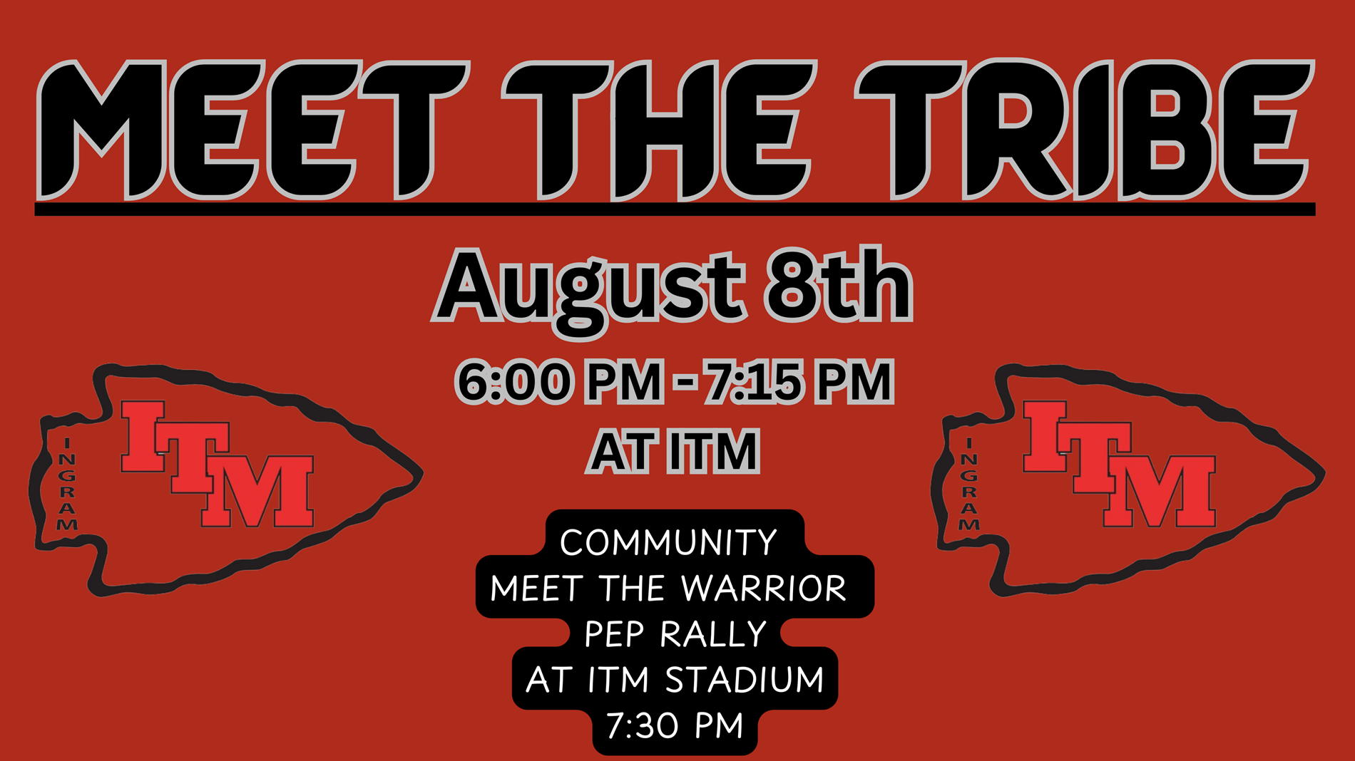 meet the tribe August 8 at 7:30 at ITM