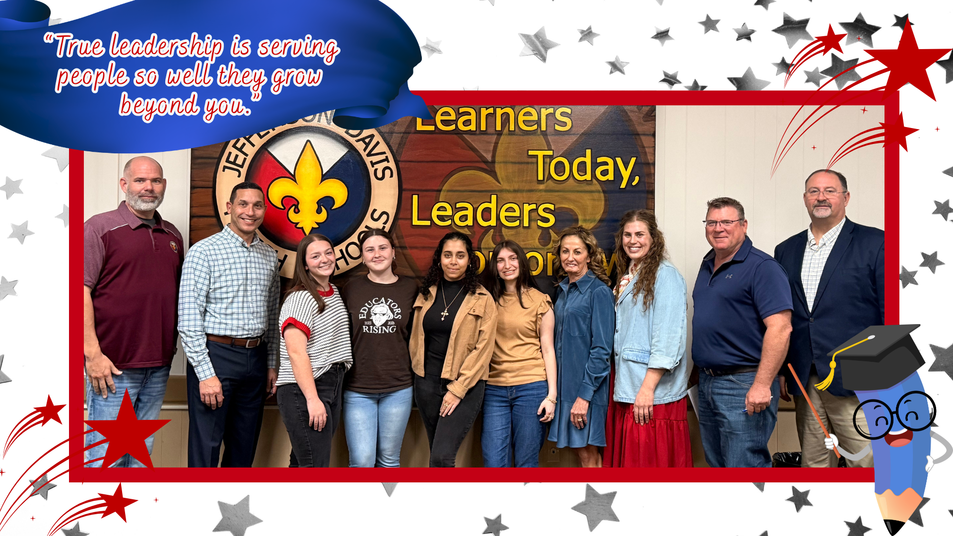 Ms. N. Trahan's EdRising students at Lacassine High School particiapate in the February JDPSB Meeting. 