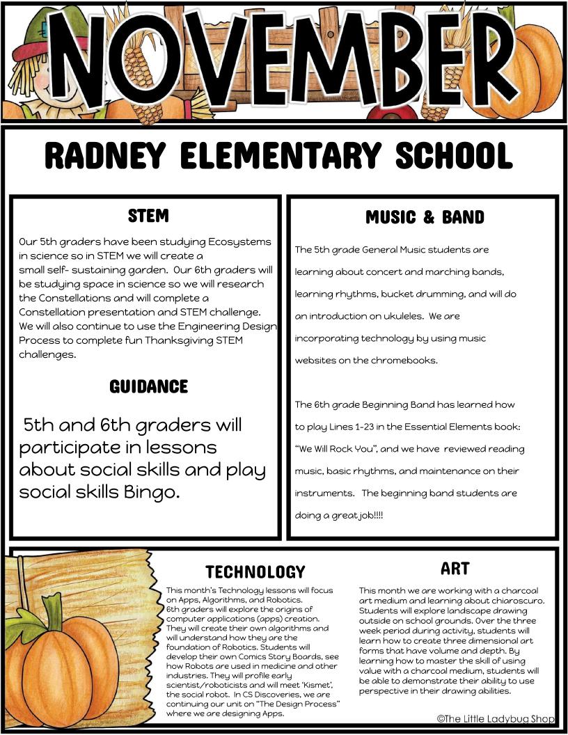 November Newsletter Activity