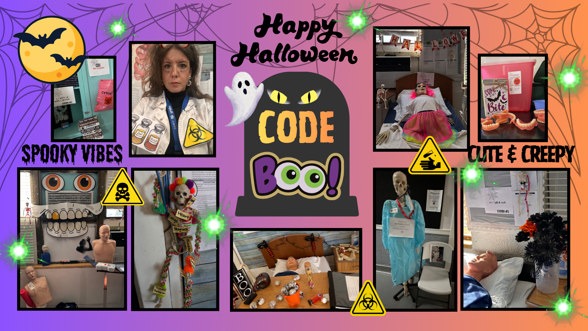 Our CNA program at James Ward brought excellence and excitement today! Students faced both tricks and treats as they navigated a spooky simulation lab full of “horrific patients.”  They worked through an escape-room style challenge, performing CNA tasks to revive patients, unlock clues, and ultimately escape and resolve the case.  Proud of these future healthcare heroes for staying calm under pressure — even in the haunted hospital! 