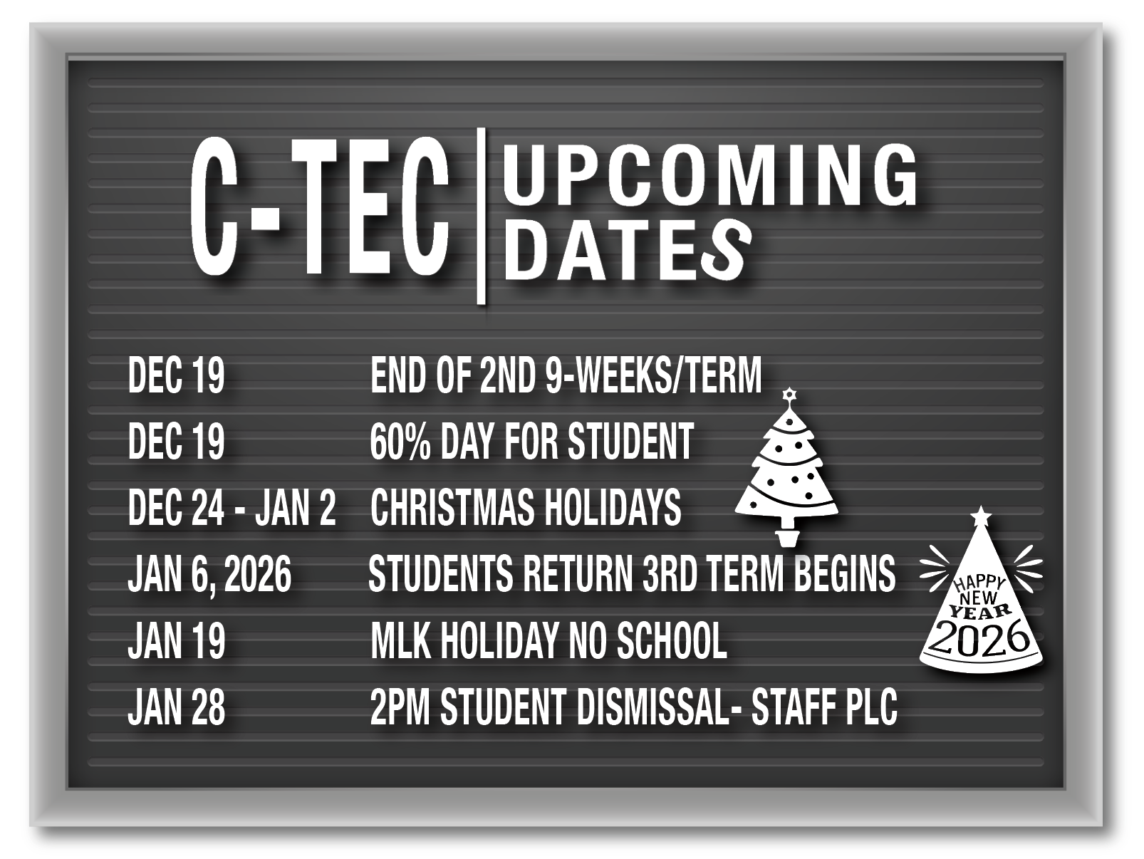 Upcoming Dates to Remember