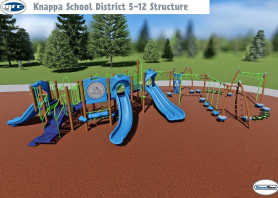 3D rendering of plan for the new playground structures 