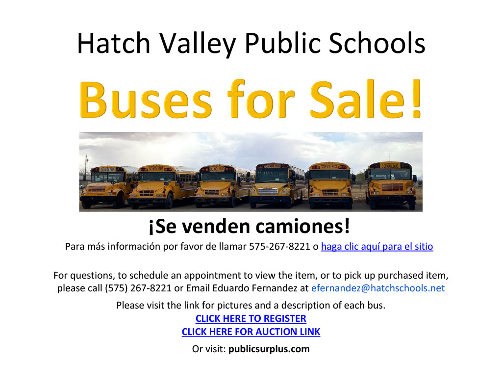 Bus auction flyer