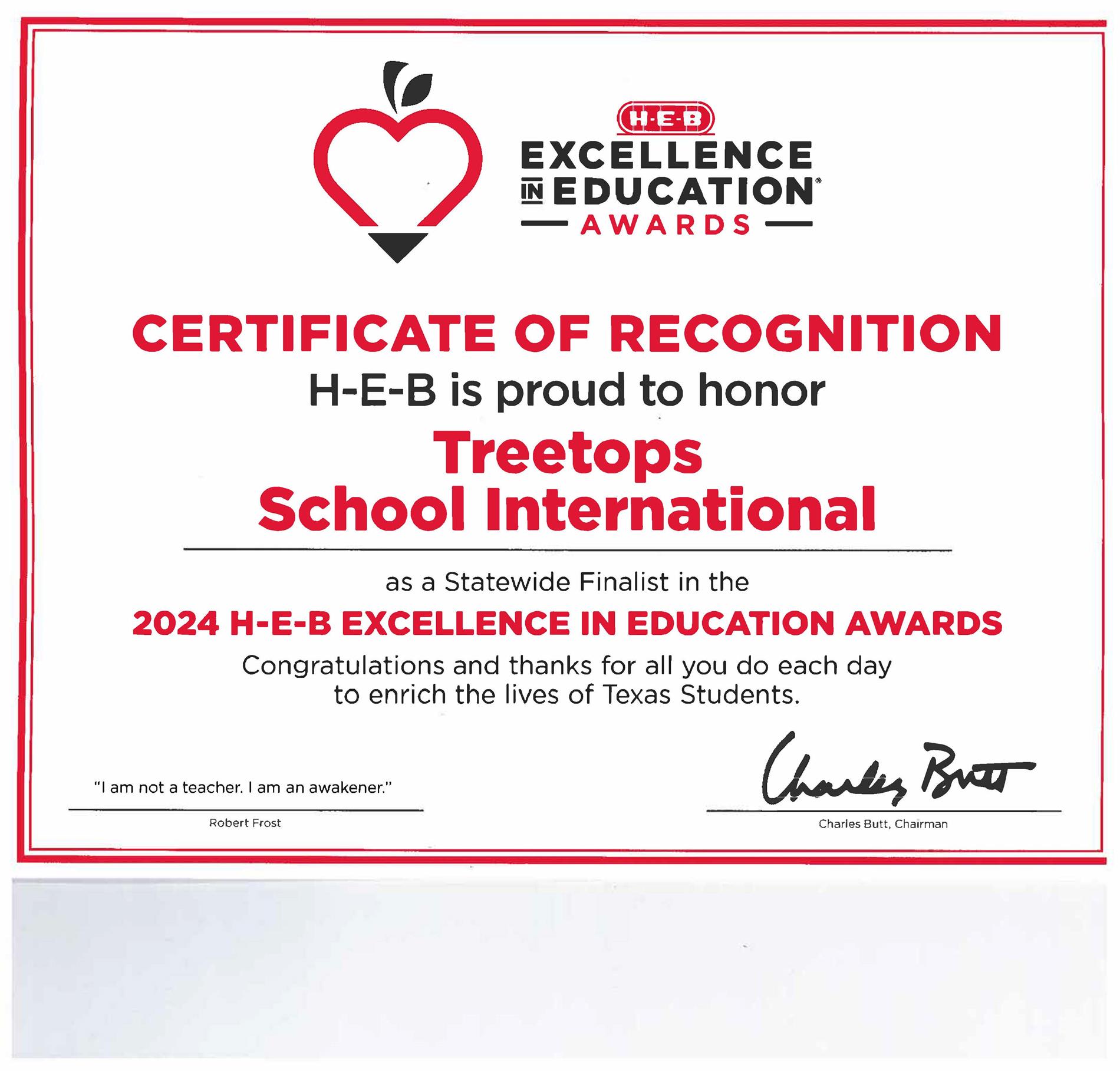 HEB Excellence in Education
