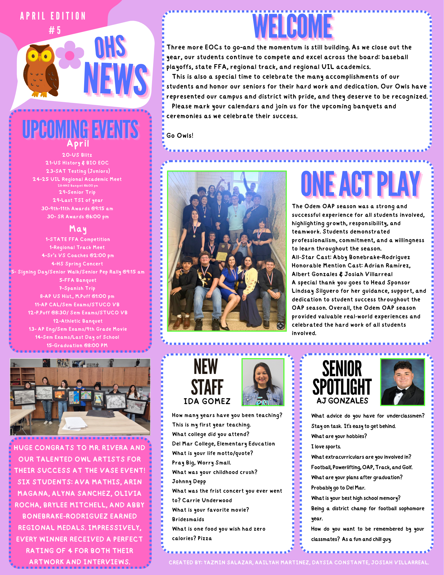 OHS 5th Six Weeks newsletter
