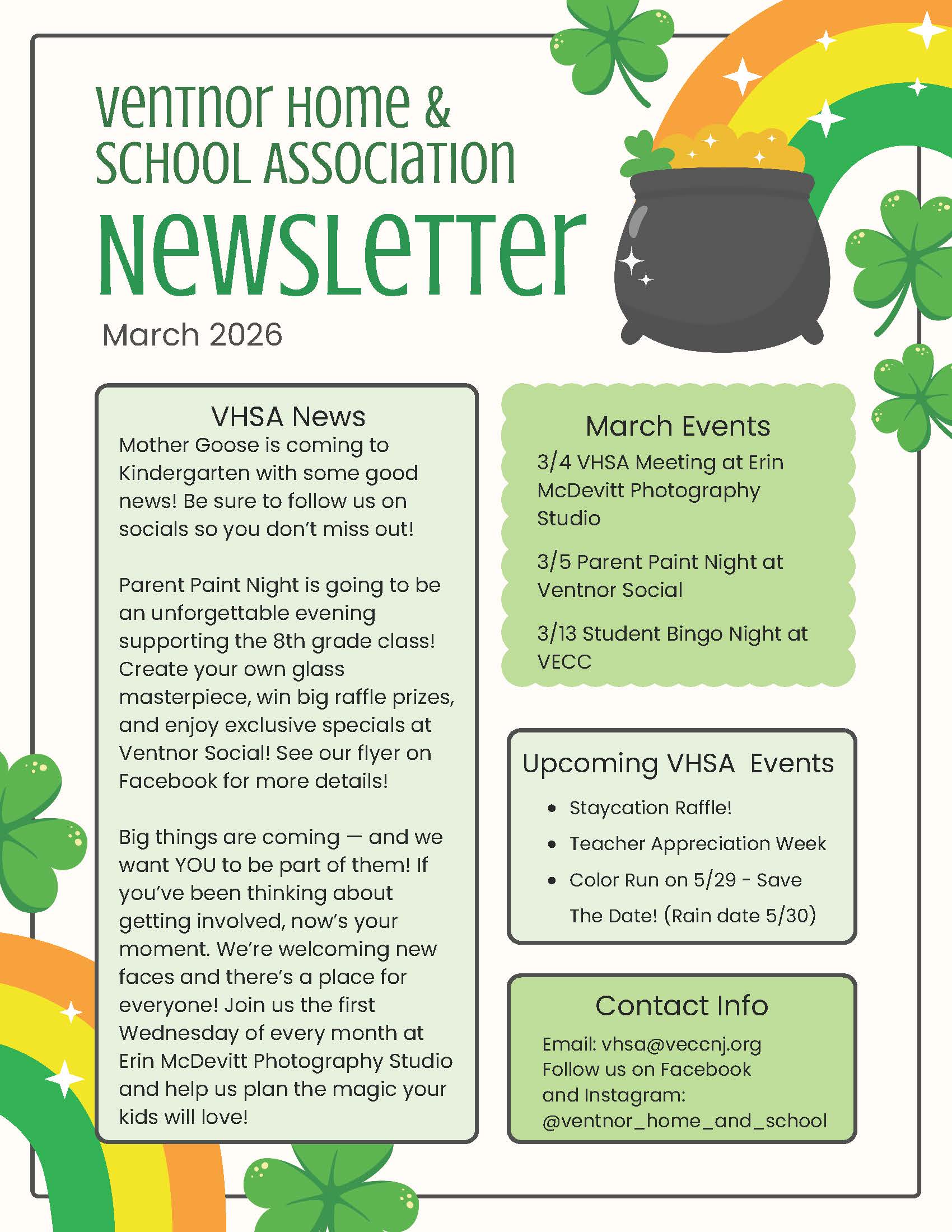 VHSA March Newsletter