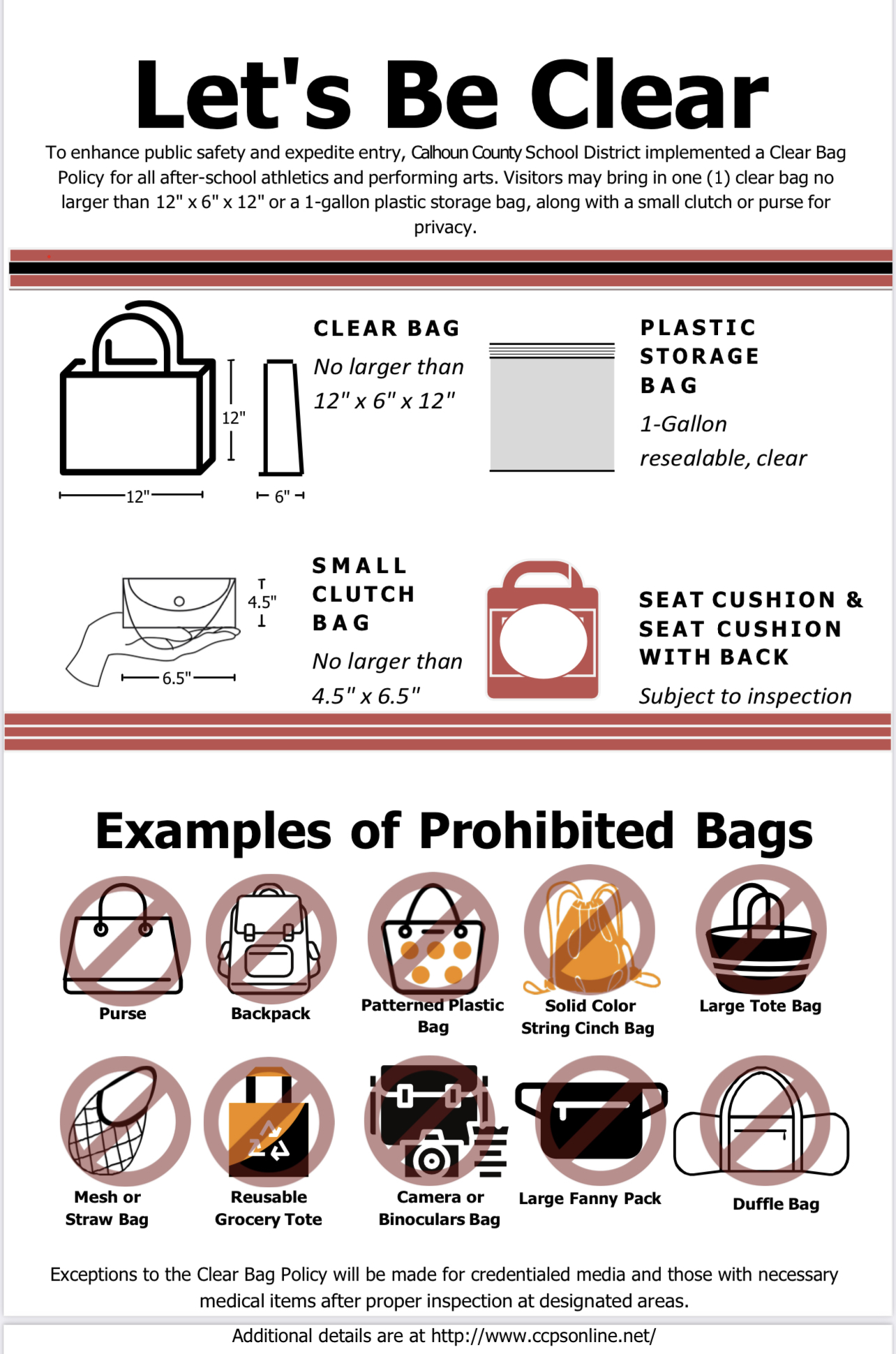 Clear Bag Policy Infographic